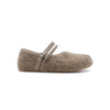 SWAYING Fall/Winter 2025 Collection: Cashmere-trimmed leather flat shoes SW-SW25AW4P06C2S36-TUO (Camel)